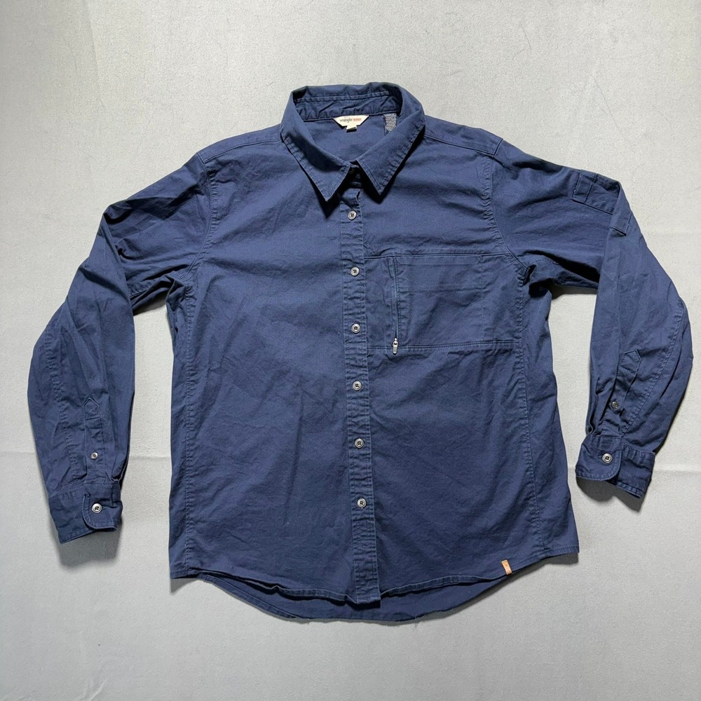 Wrangler Riggs Workwear Navy Blue Button Down Utility Shirt L 3WF51NV